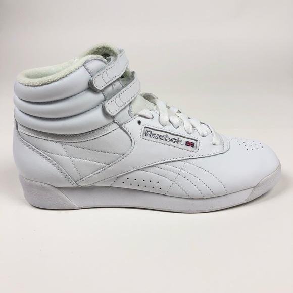 Reebok Classics Freestyle Hi White Retro Shoe 2-70 - Picture 2 of 8